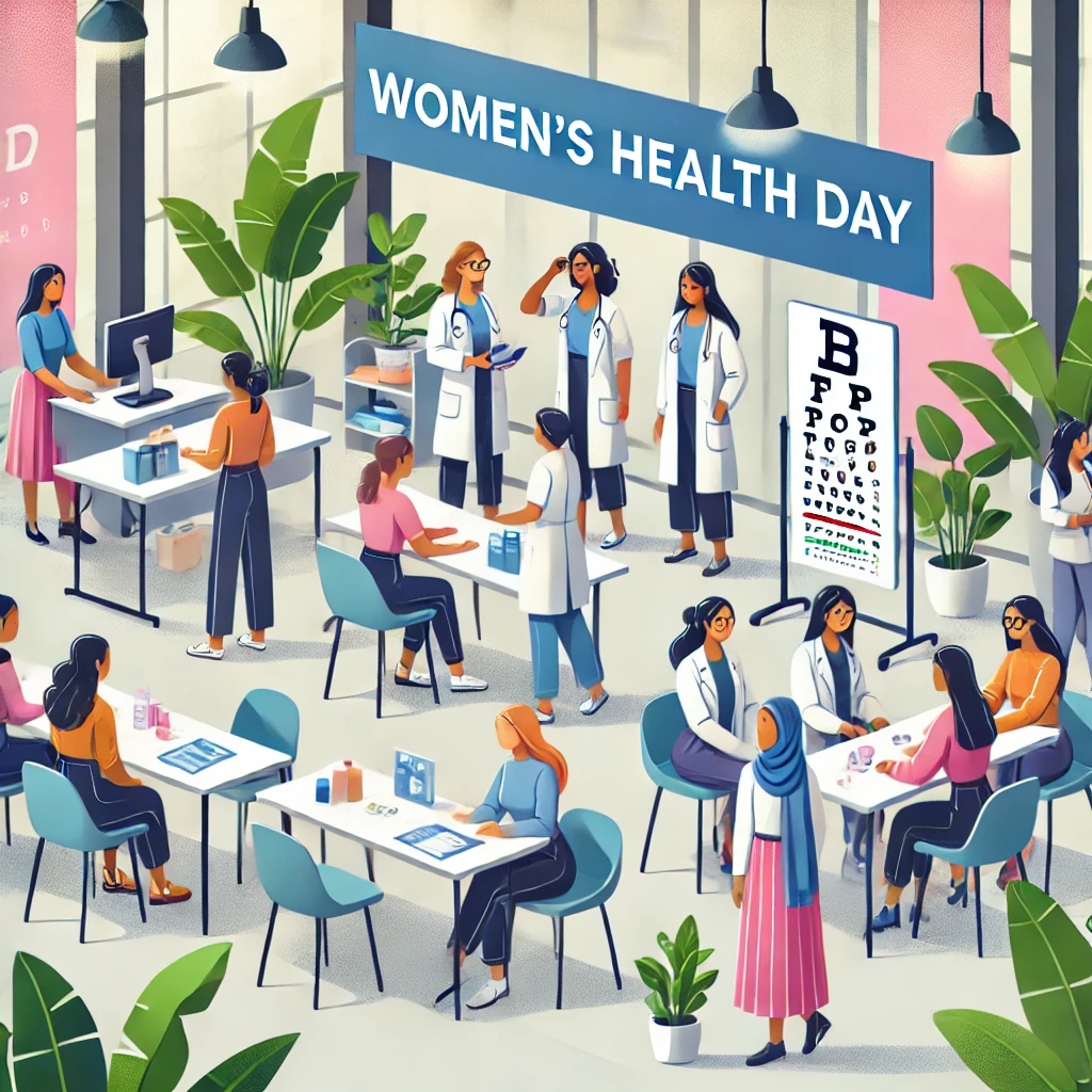 A group of diverse women participating in a health screening event focused on pap smears.
