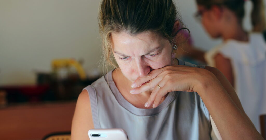 Concerned woman researching std testing