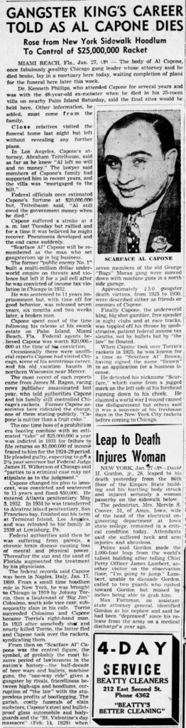 al capone newspaper article